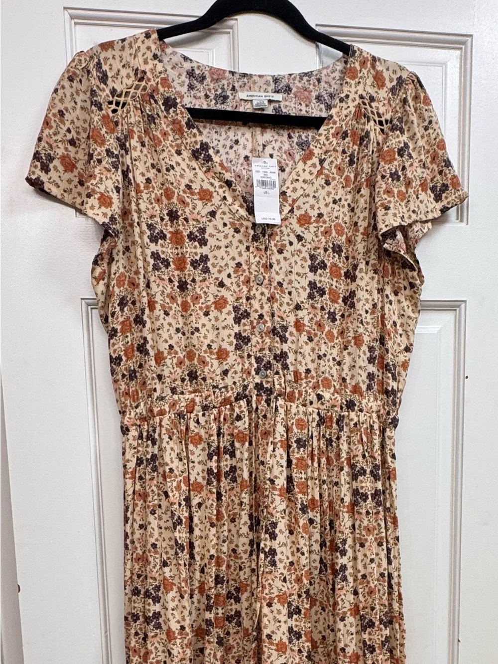 American Eagle Floral Boho Maxi Dress Size L